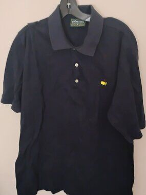 Masters Golf Shirt Mens Large Black Augusta National Polo Pima Cotton Tournament